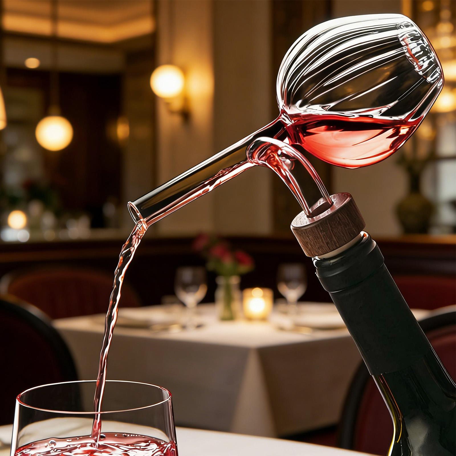 Wine Aerator Pour - Nowoczesny, przezroczysty, czerwony dekanter z aeratorem