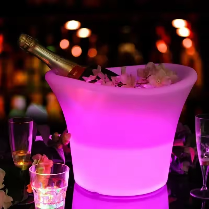 Beer Wine Up - Oświetlenie LED, wodoodporne, okrągłe, personalizowane wiaderko