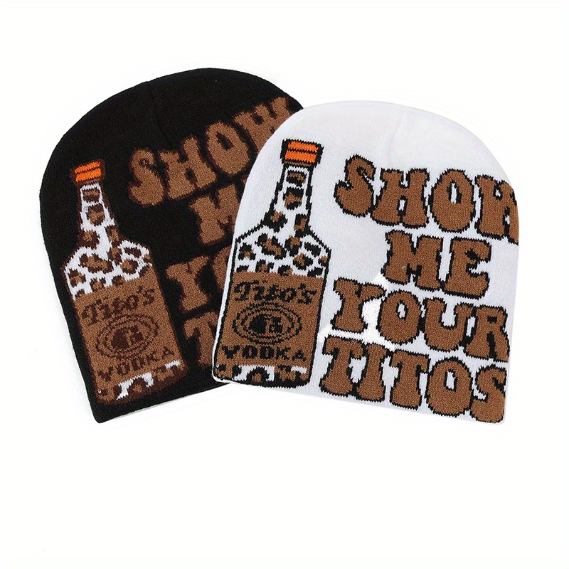 Wine Beer Hat - Czapki typu beanie z grafiką wina,