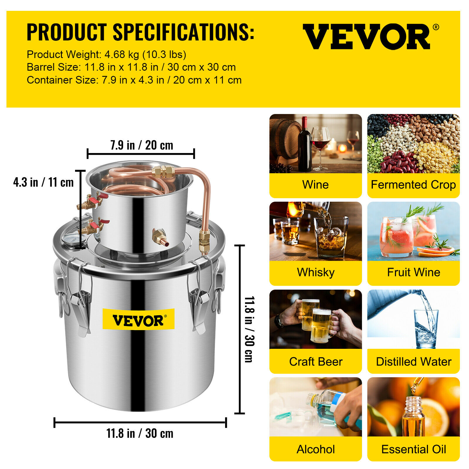 SIHAO Destylator 5 Galonów 21L – Wine Beer Distillation recenzja i cena