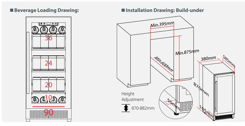 Mała lodówka barowa, lodówki n – Wine Beer Fridge Small recenzja i cena